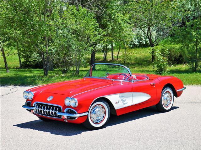 1959 chevrolet corvette - 15,800 miles - roman red - hard & soft top