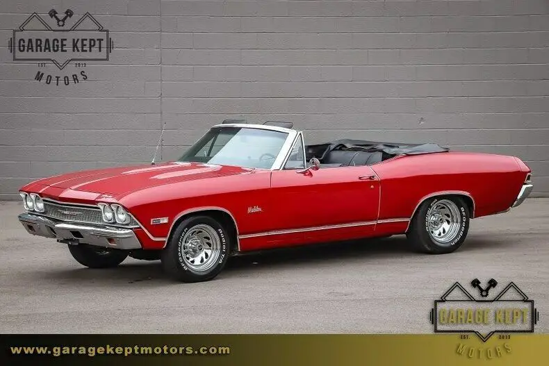 1968 chevrolet malibu red convertible 350ci v8 59668 miles