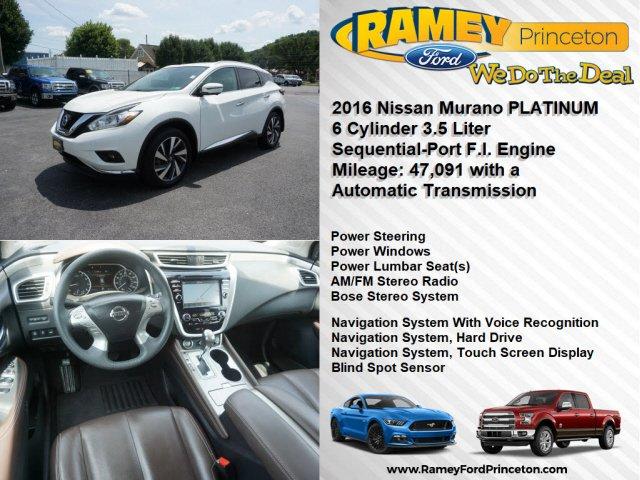 used 2016 nissan murano platinum princeton, wv 24740 for sale in elgood, west virginia