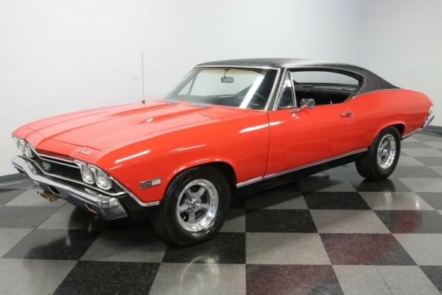 super sport red black vinyl interior big block bbc chevy chrome vintage classic