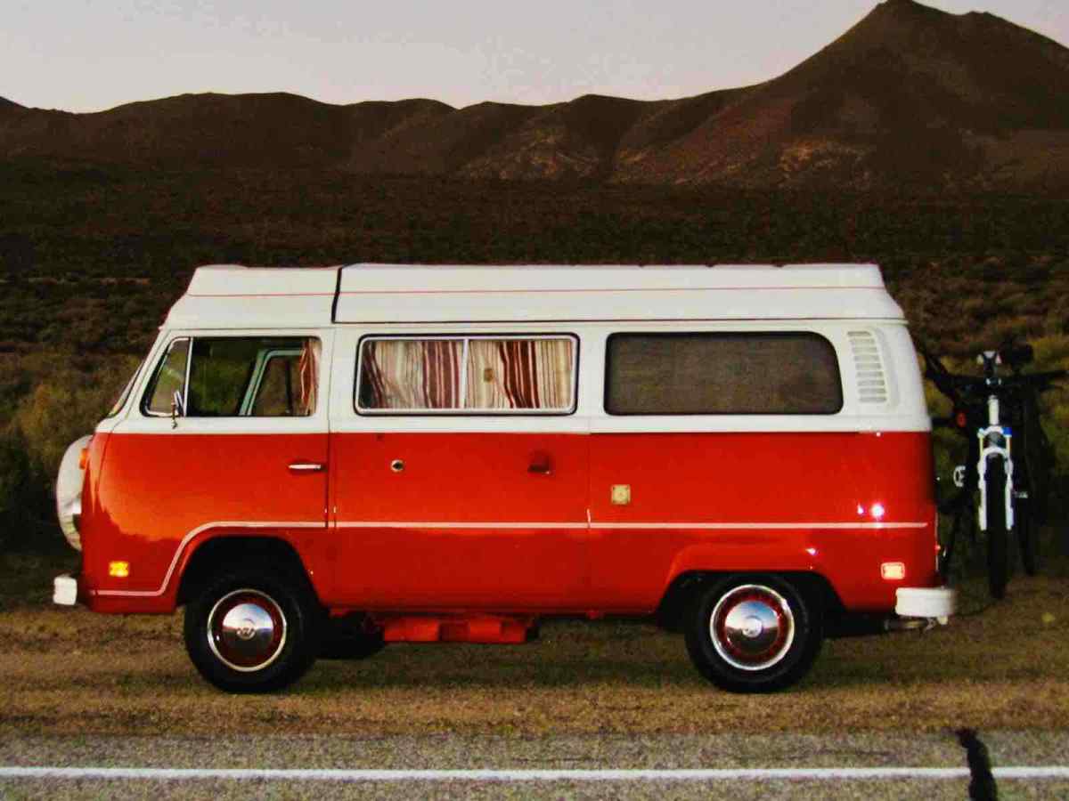 1977 volkswagen camper bus van red rwd manual