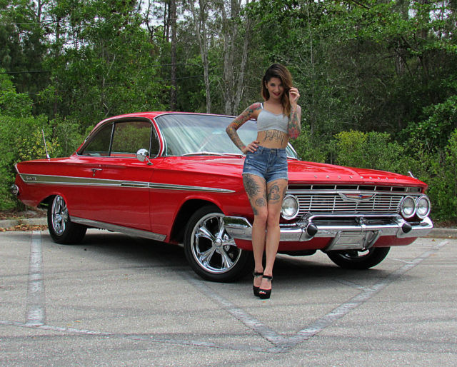 $1 start no reserve 1961 impala ss bubbletop roman red restomod ac ps pdb pro