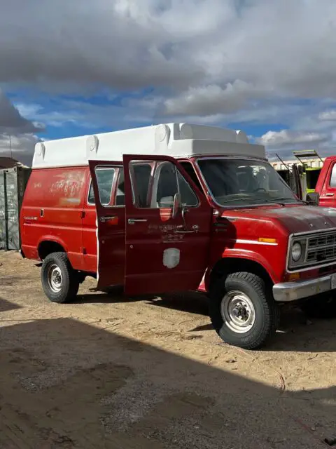 1977 ford econoline van red 4wd automatic ambulance