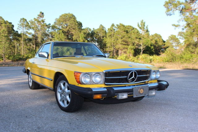 1978 mercedes benz 450sl v8 hardtop convertible coupe automatic yellow top shape