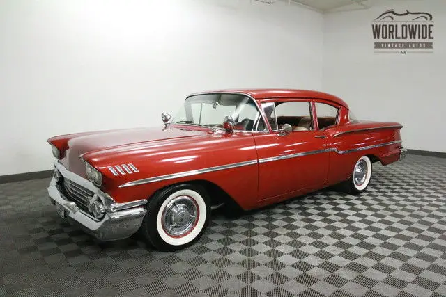1958 red crate 350 v8. 4 speed! fresh restoration!!