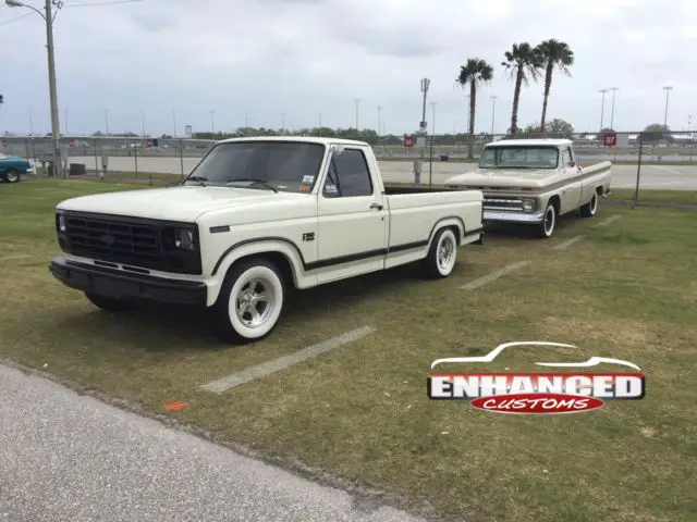 1986 f150 xlt old school hot rod look, lowered, rocket, whitewalls, efi, 351w/c6
