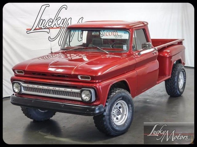 1966 chevy k-10 custom lifted pickup on modern suburban frame and chassis 454ci
