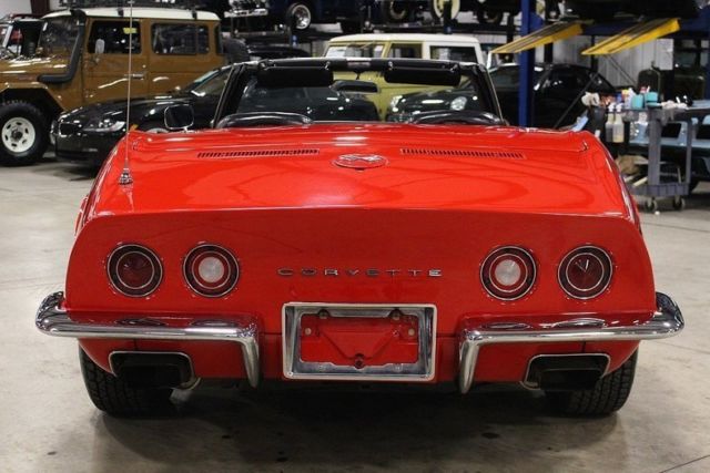1970 chevrolet corvette stingray 3577 miles red convertible 350 v8 manual