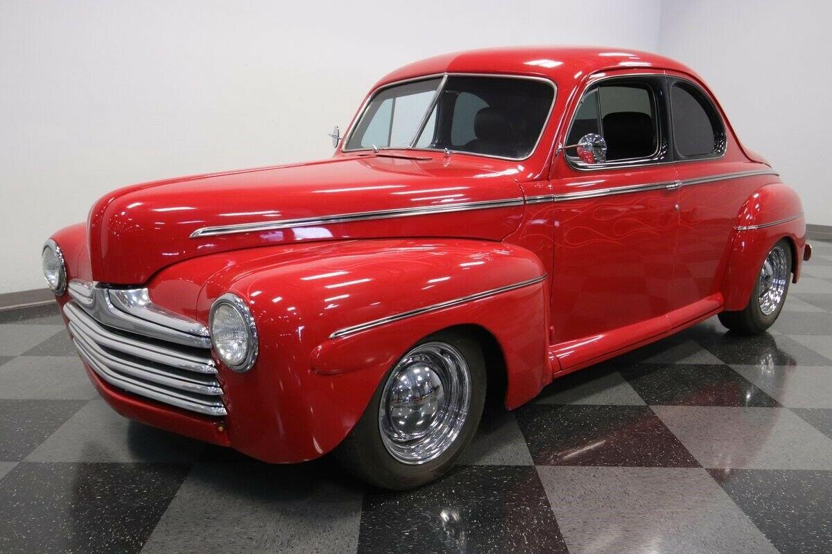 1946 ford business coupe flaming red paint 350 ci 57385 miles