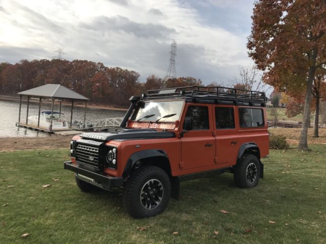 land rover defender 110 air conditioning frame off restoration v8 roof rack led