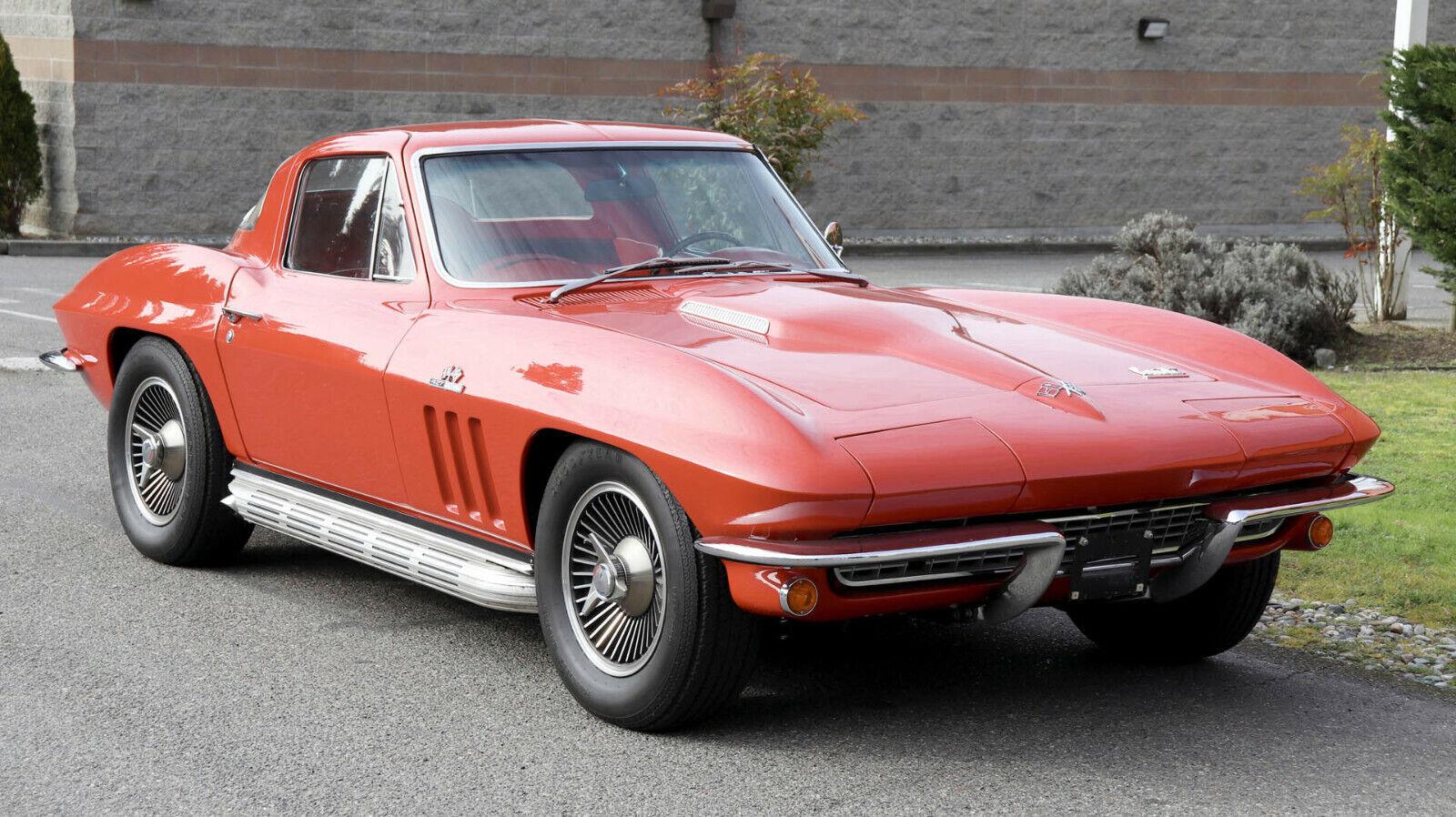 1966 chevrolet corvette coupe rallye red paint 95910 miles