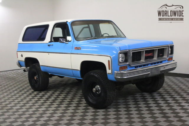 1973 blue 4x4. full convertible top! v8. automatic!