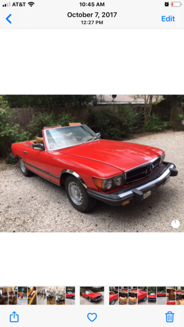 1979 mercedes-benz 450sl convertible with hard top