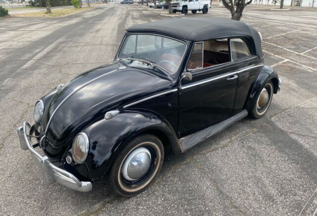 1963 volkswagen beetle convertible daily driver 6v 40hp black with red interior