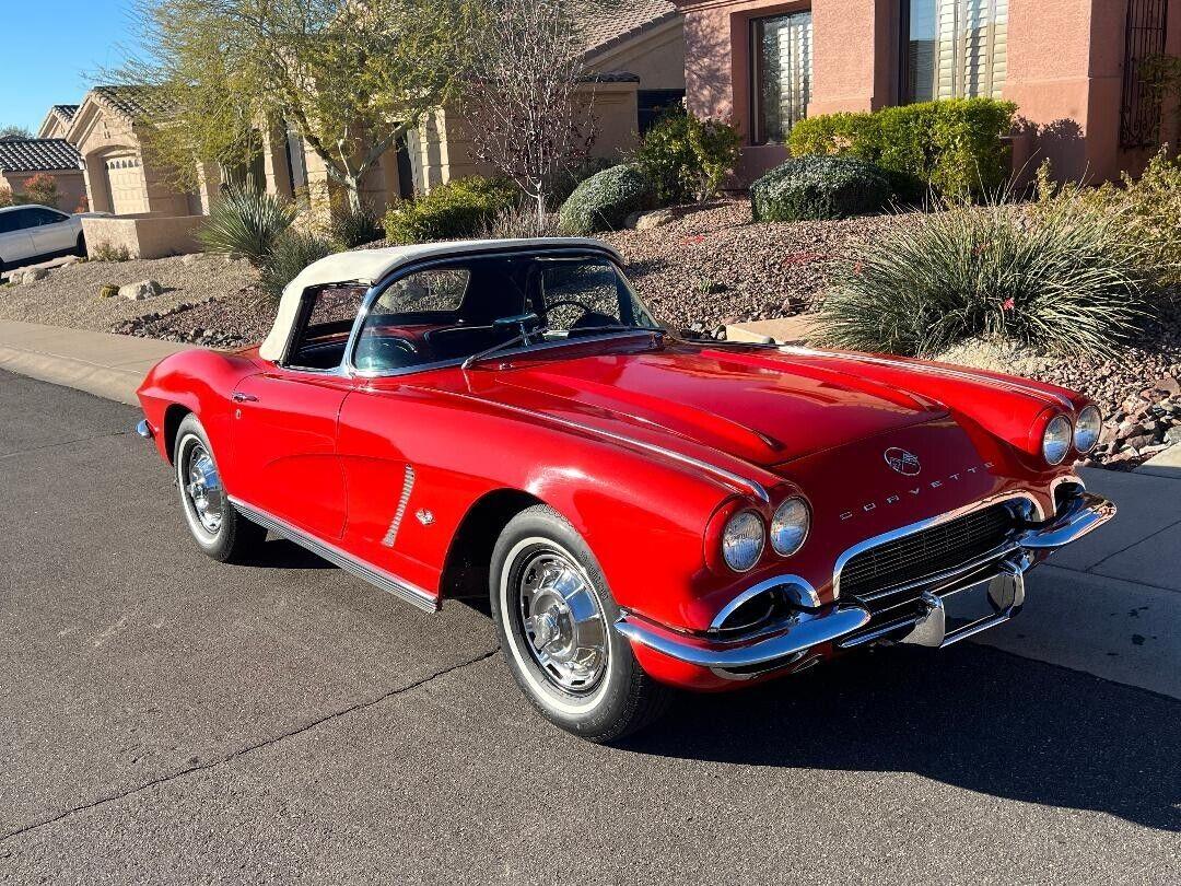 1962 chevrolet corvette red with white convertible top fresh 327
