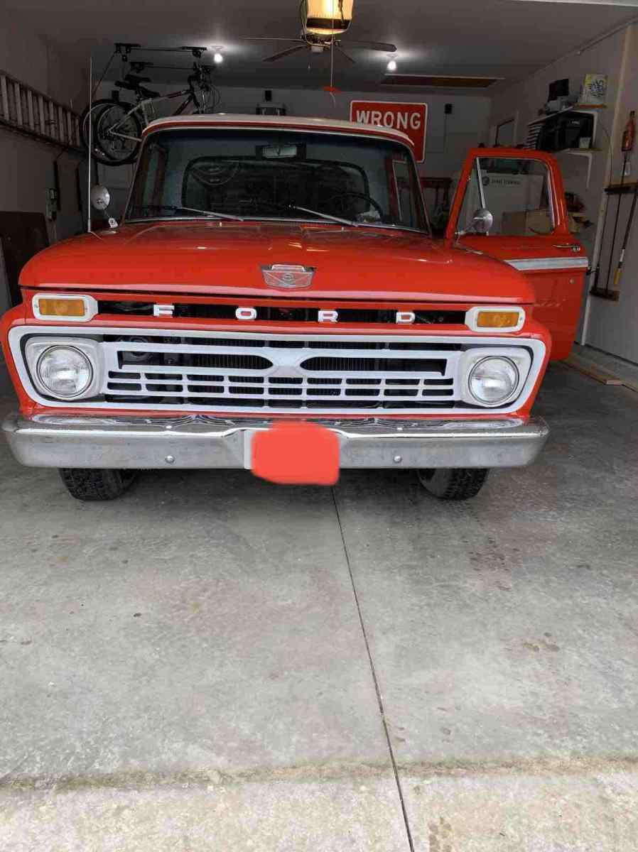 1966 ford f100 pickup red rwd manual short bed