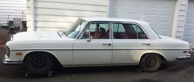 1972 mercedes benz 300sel 4.5, white/red, becker, a/c, air suspension