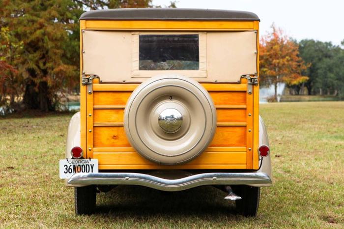 vintage woodie: 1936 ford deluxe station wagon in atlanta, georgia