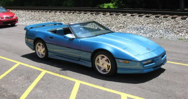low miles nassau blue 1988 corvette convertible with greenwood body package