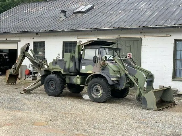 1988 freightliner mercedes unimog flu419 loader backhoe only 2529 miles