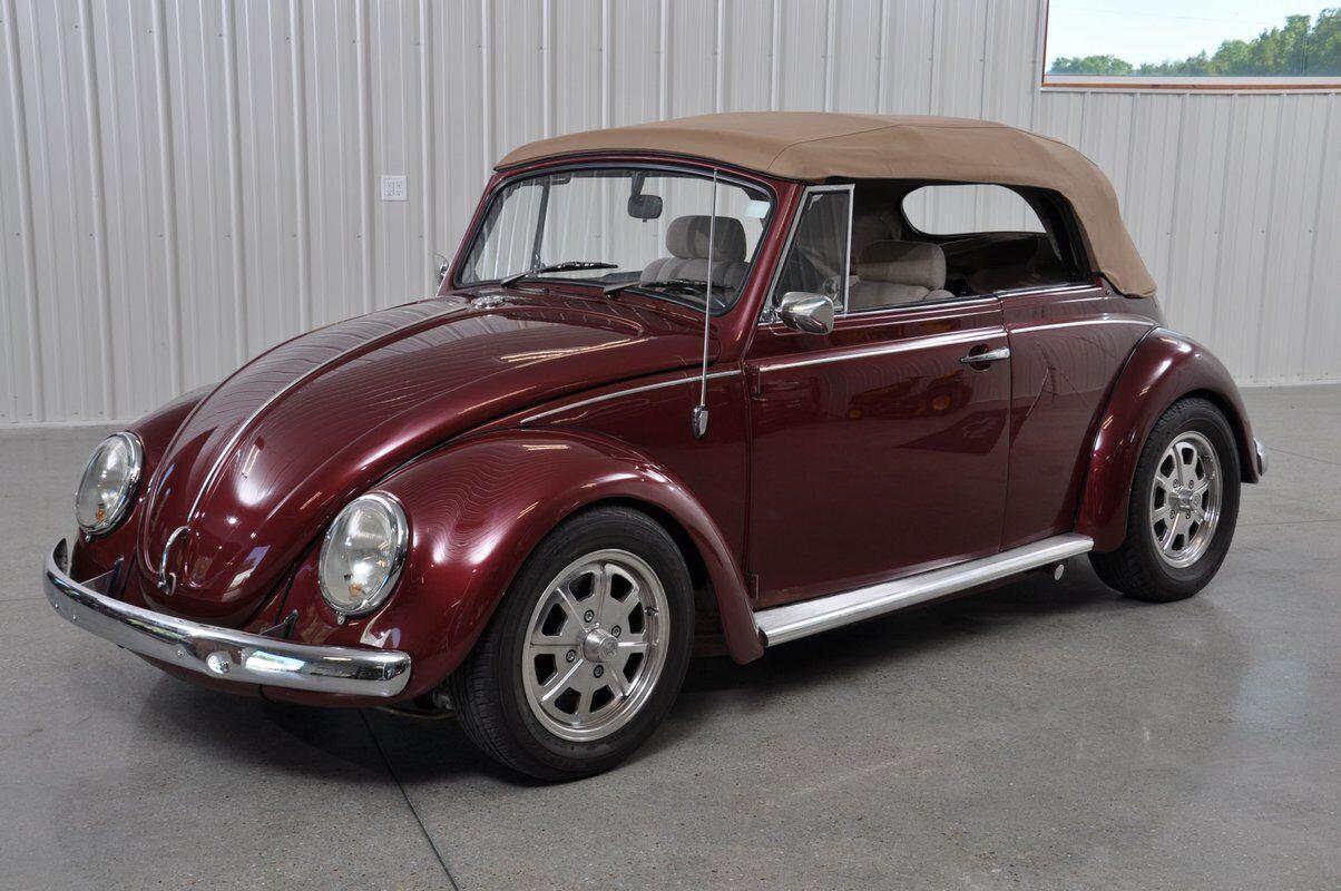 1969 volkswagen beetle classic 7607 miles burgundy metallic convertible 1776cc