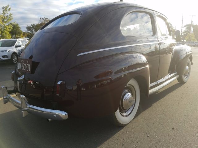 1941 ford super deluxe 2 door sedan - red on red great survivor car!