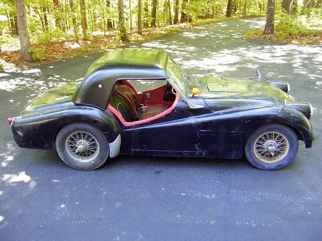 1956 triumph small mouth tr3 roadster easy project overdrive & hardtop black/red