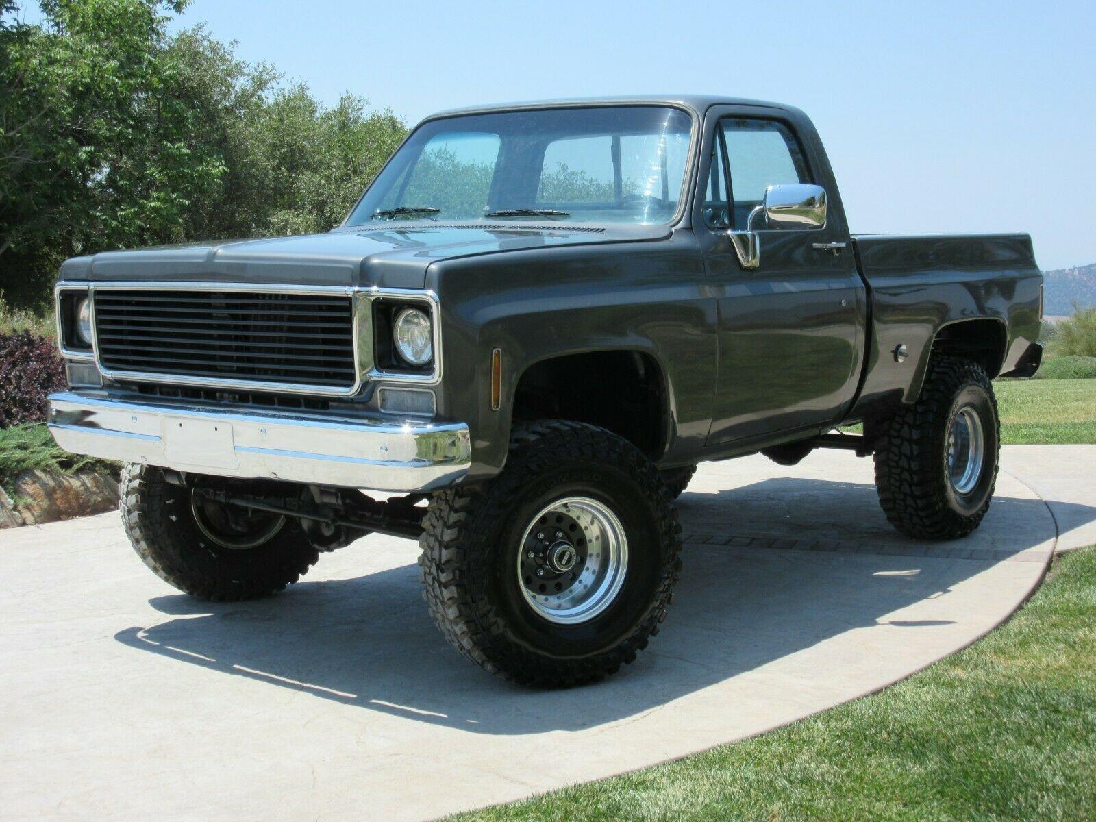 1975 chevrolet c/k pickup 1500 4x4 short bed charcoal gray metallic fresh restoration