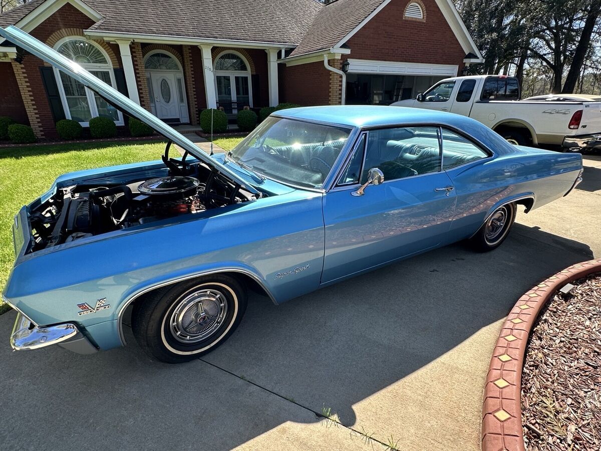 1965 chevrolet impala coupe blue ss 396