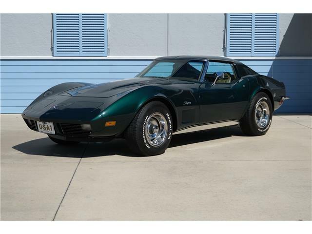 1973 chevrolet corvette blue-green outstanding car 74219 miles