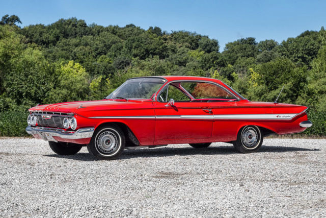1961 impala bubble top, correct red / red car, 305 v8, 350 turbo transmission