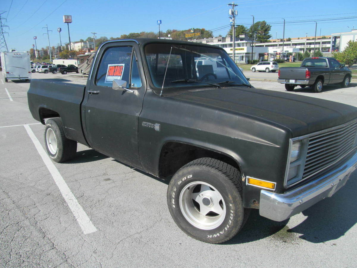 1986 gmc sierra 1500 black pick up truck classic partially restored