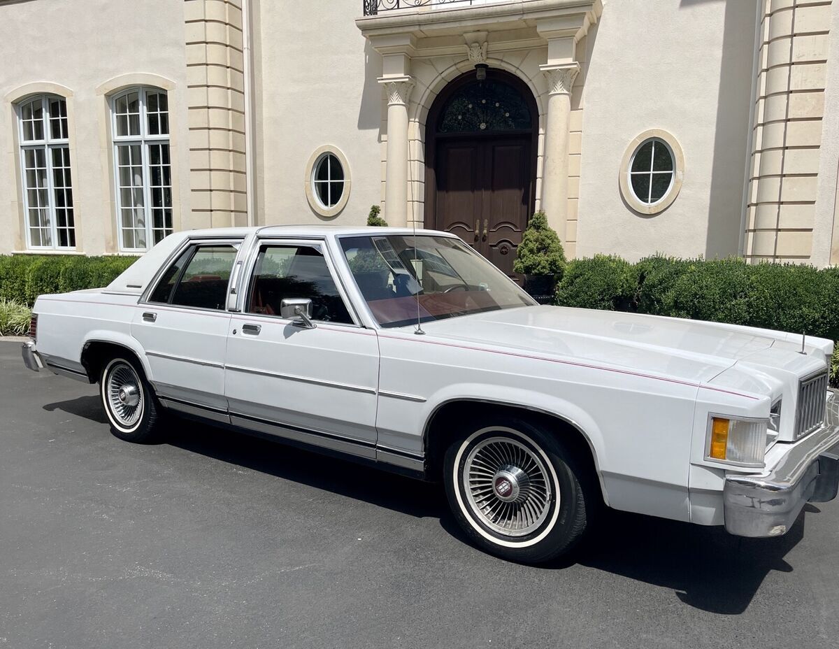 1987 mercury grand marquis sedan white gs