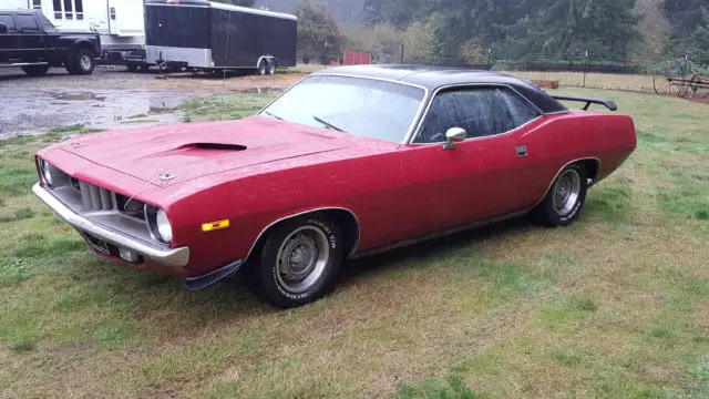 1972 'cuda 340 car with a 440 in it. barn find for more than 25 years
