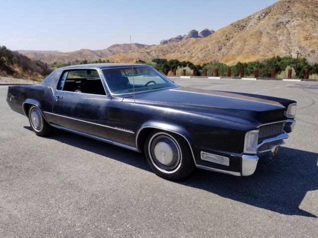 1969 cadillac eldorado survivor, black on black, no vinyl top, untouched, ca car