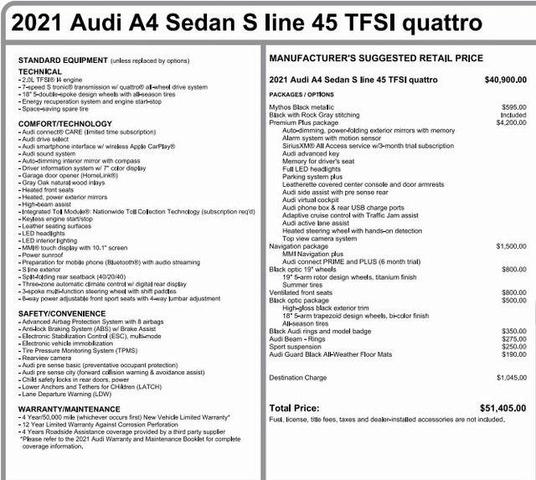 2021 audi a4 45 s line premium plus