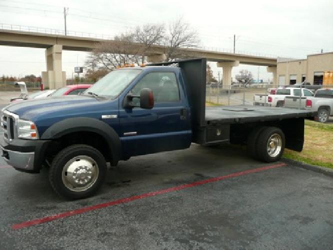 obo 2006 ford f550 xlt reg cab 4x4 diesel stick trans 12' flatbed service utility tr in dallas, tx