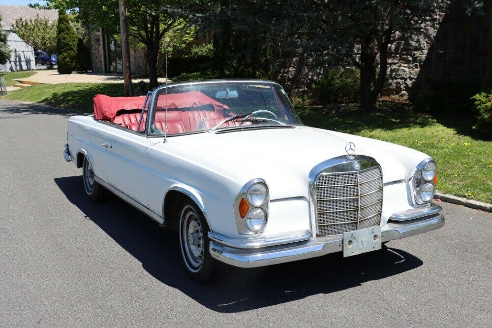 1966 mercedes-benz 200 series white with red interior automatic trans