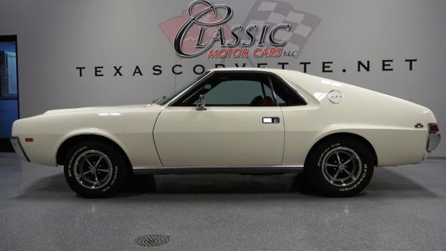 1969 amc/amx white! 390ci v-8, 4-speed, restored, texas!!