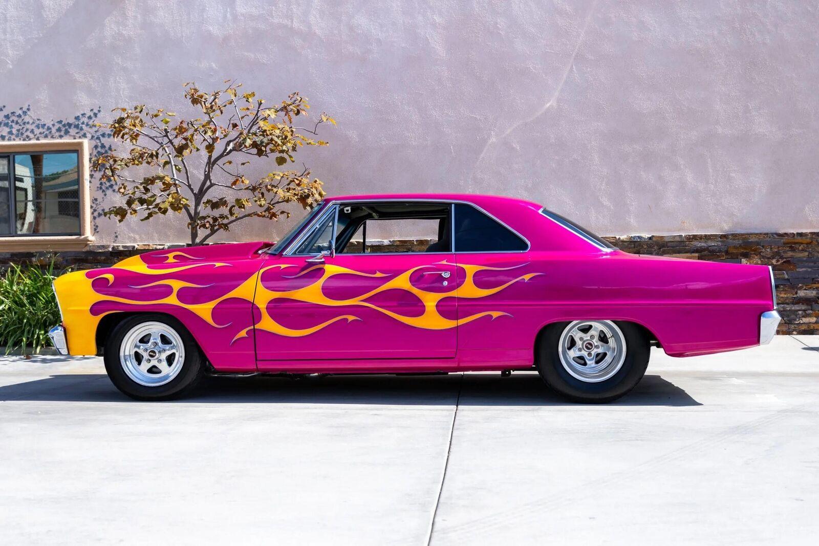 1966 chevrolet nova ruby metallic paint with flames 7750 miles