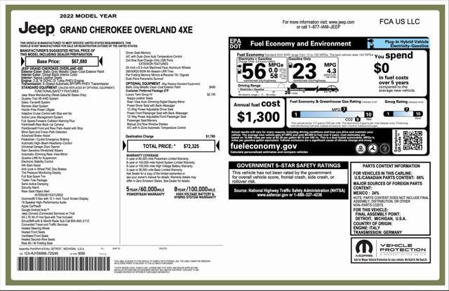 2022 jeep grand cherokee 4xe overland