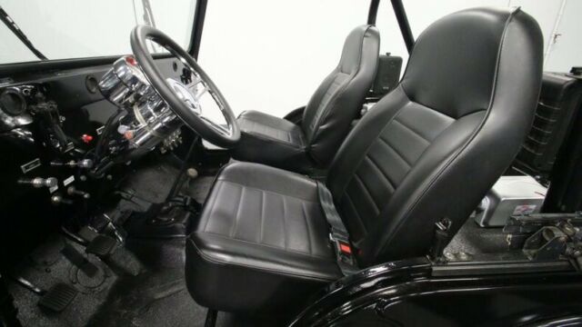 classic chrome vintage mopar cj5 4x4 jeep 350 v8 manual transmission black