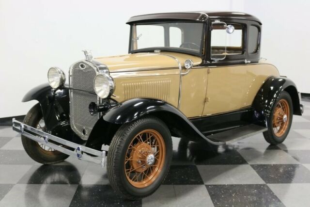 vintage classic ford coupe rumble seat tan