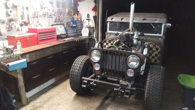 turbo rat rod/ hot rod roadster jeep cj7 pickup 4x4