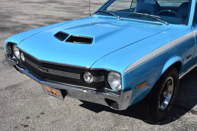 1970 amc amx big bad blue rotisserie restoration 390ci 325hp or 0 big bad blue 2