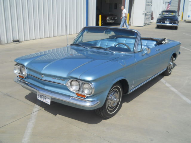 restored 1963 chevy corvair monza spyder convertible turbocharged six/4sp