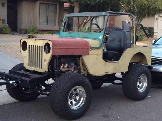 1955 willys jeep cj3b project matkis box frame efi 4.3 th350 auto arb lockers