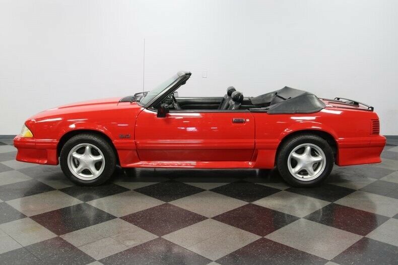 modern classic vert rag drop top black leather interior automatic stang fomoco