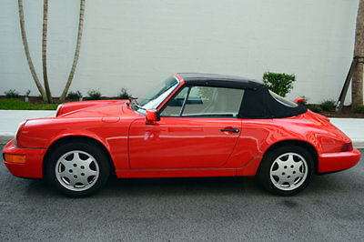 beautiful porsche 1991 911 carrera c2 cabriolet - clean carfax - guards red