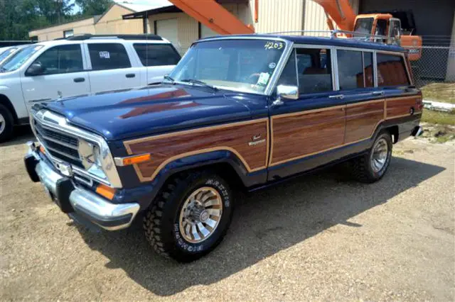 1986 86 jeep grand wagoneer navy blue woody factory sunroof power 4 wheel drive